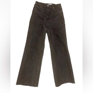 Zara woman’s size 6 Black Wide-Leg distressed hem Jeans